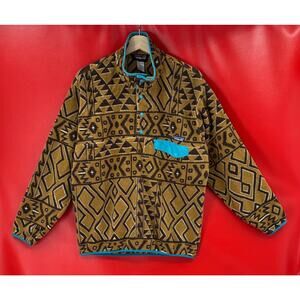 Patagonia Brown Aztec Synchilla Snap T Fleece Pullover Men's Medium